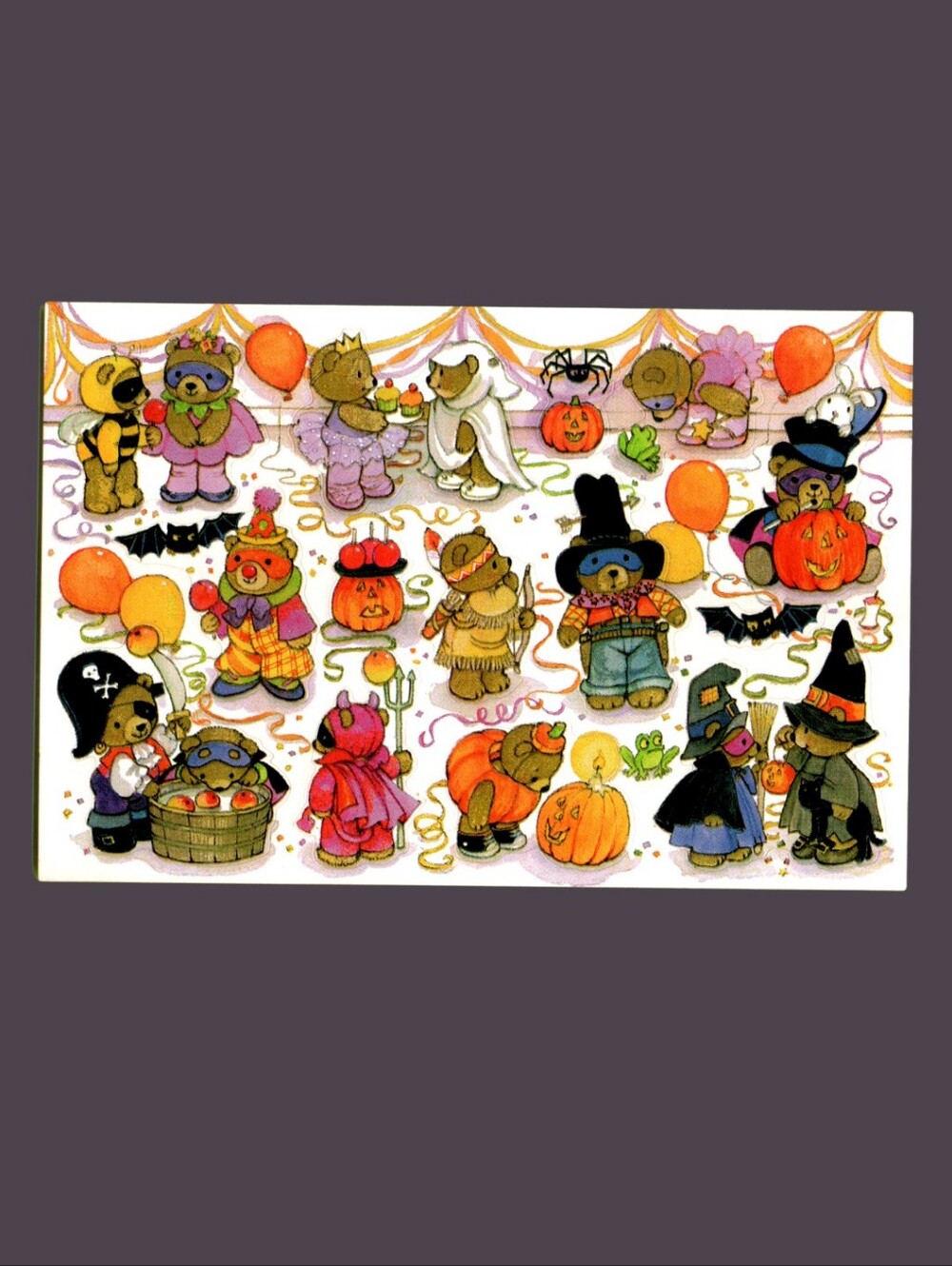 American Greetings Teddy Bear Costume Party Vintage Sticker Sheet